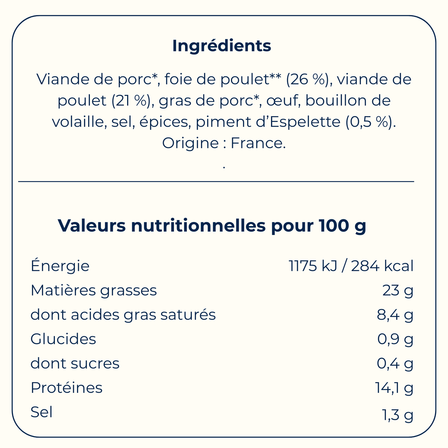 Pâté de volaille au piment d’Espelette 90 g - Bretagne Biscuits