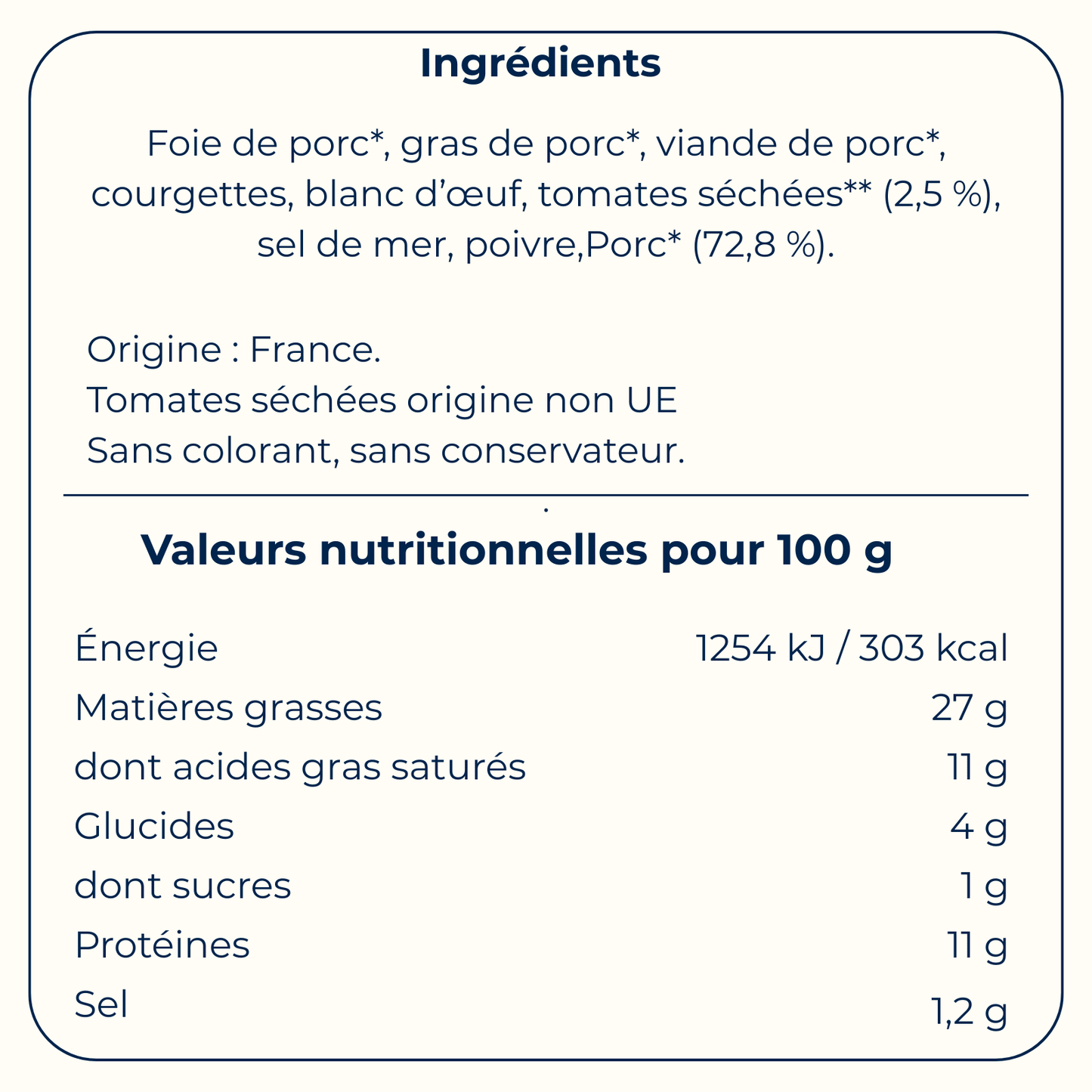 Pâté de campagne aux tomates séchées 90 g - Bretagne Biscuits