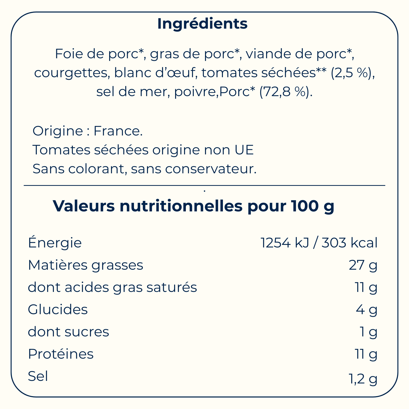 Pâté de campagne aux tomates séchées 90 g - Bretagne Biscuits