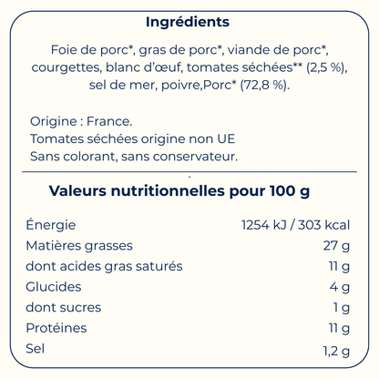 Pâté de campagne aux tomates séchées 90 g - Bretagne Biscuits
