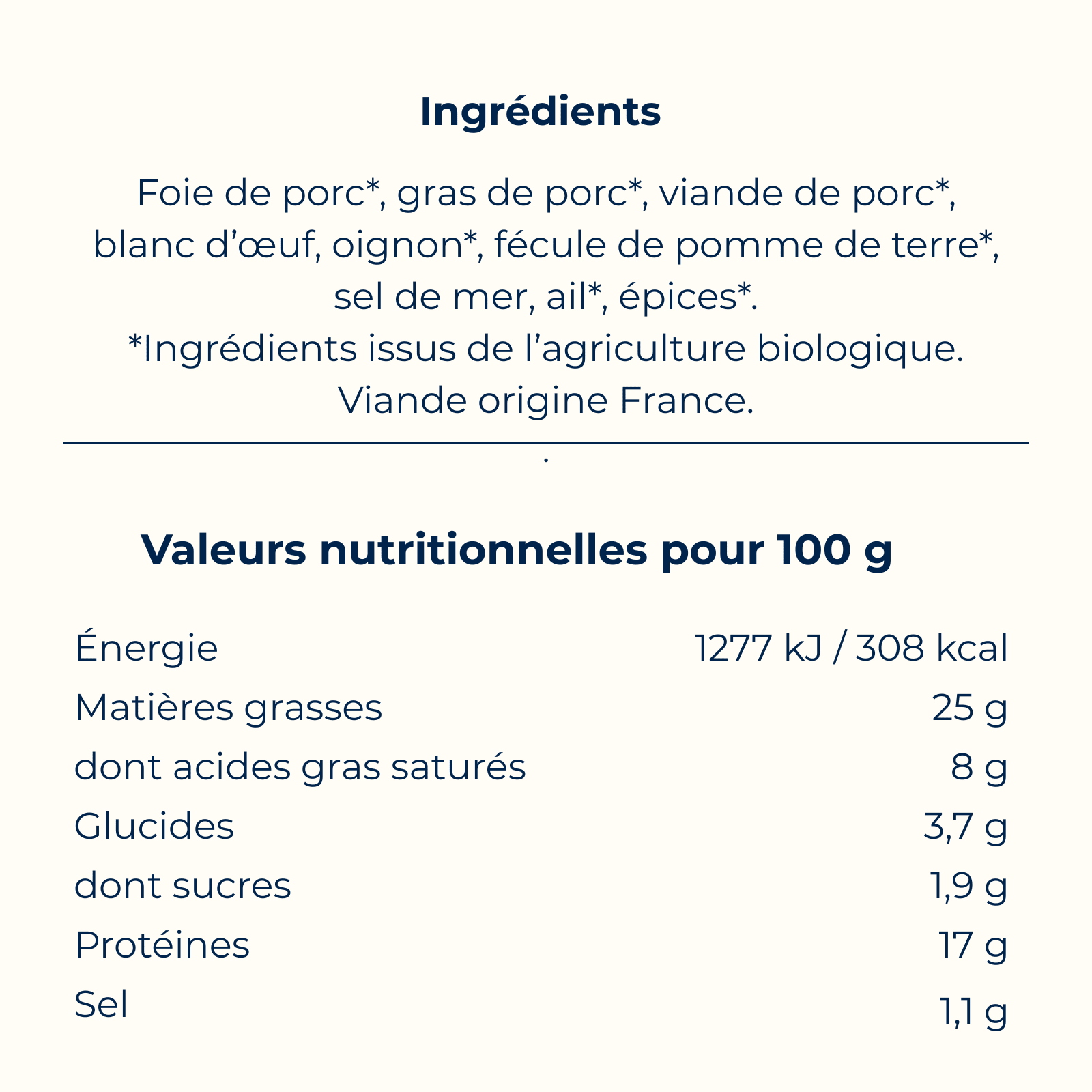 Terrine de campagne biologique 90 g - Bretagne Biscuits